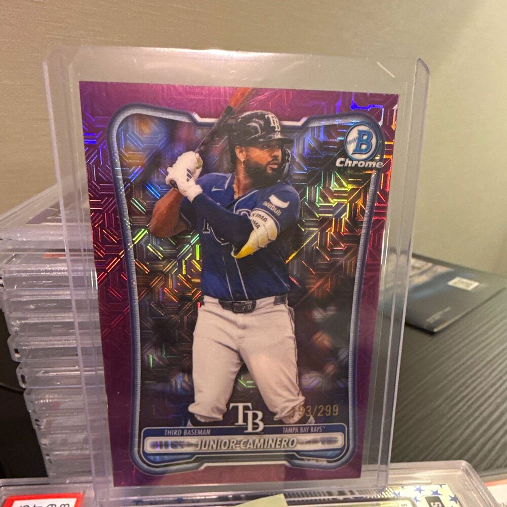 Topps Bowman Chrome Junior Caminero #98 Purple Parallel 83/299 Rays